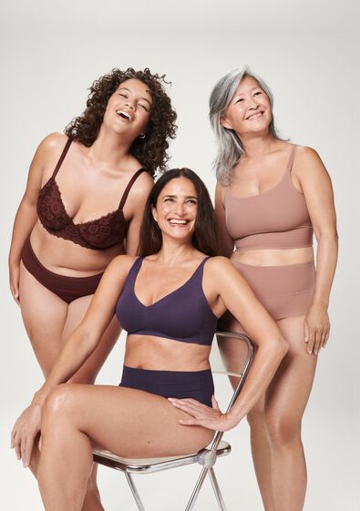 Nicht vorgeformter, b&uuml;gelloser BH &ndash; Ultimate Comfort dunkellila XL - 21801140 - HEMA